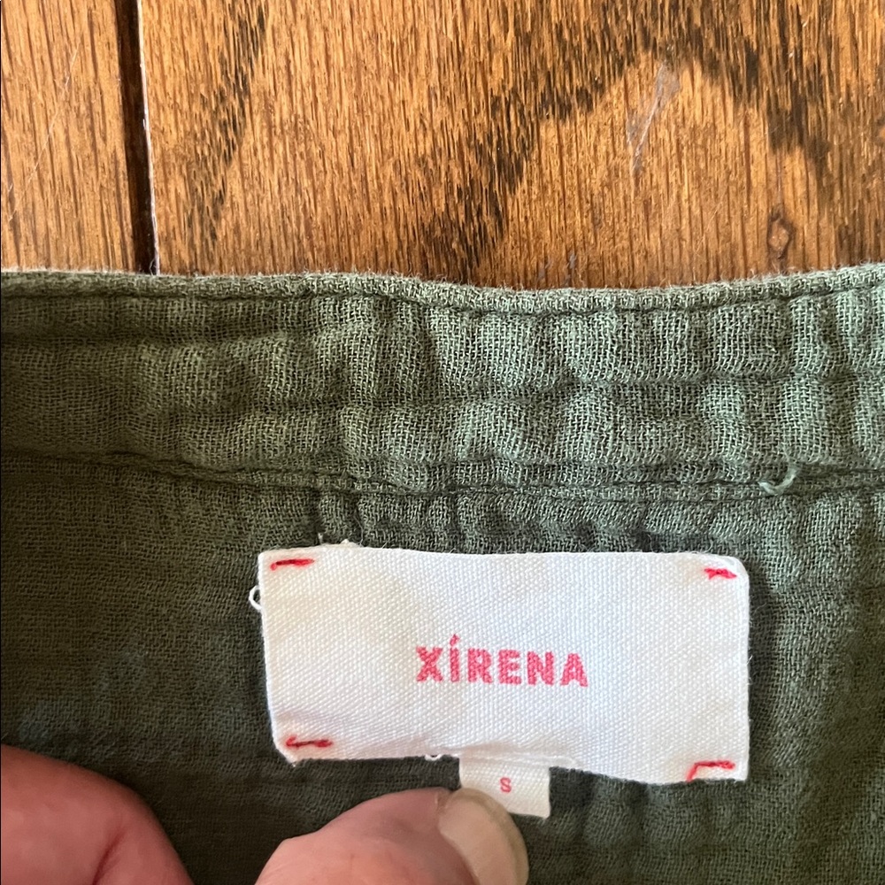 XIRENA Cate Elegant Green Midi Dress Made in USA Without Belt - Picture 12 of 16